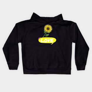 Sunflower Power, Yellow Flowers, Flower Lover Kids Hoodie